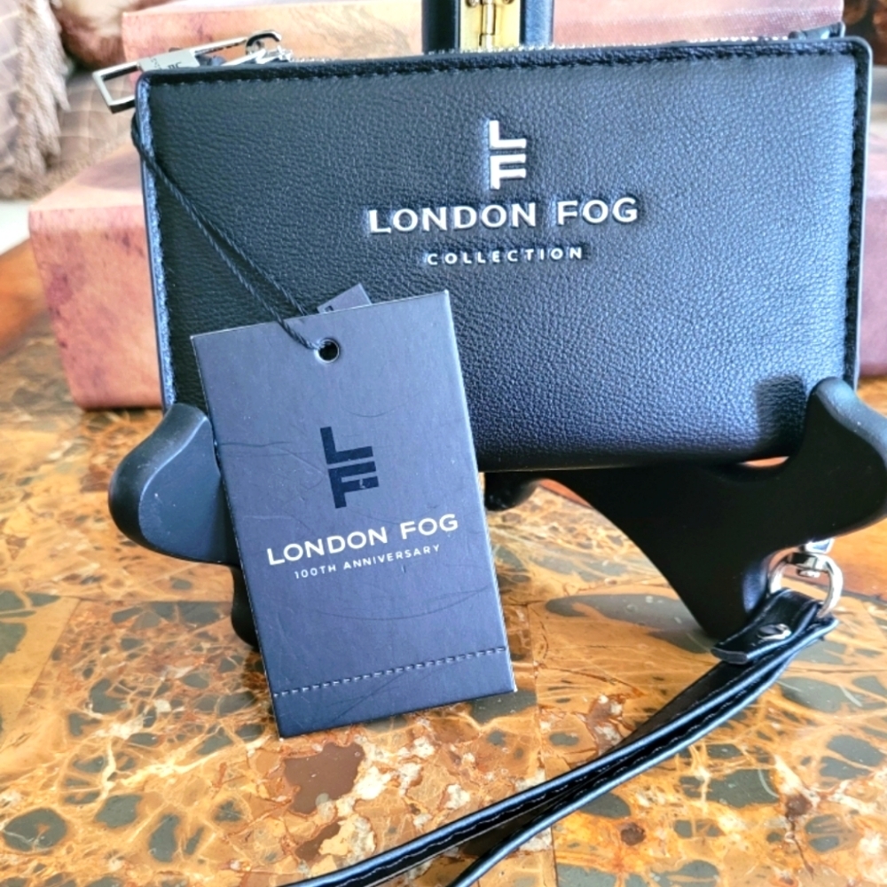 London Fog Black Wristlet